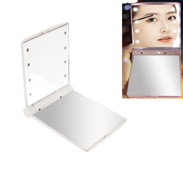 Kosmetisk Spejl Med LED-Lys, Glas Foldbart Makeup Spejl, ZQKLA