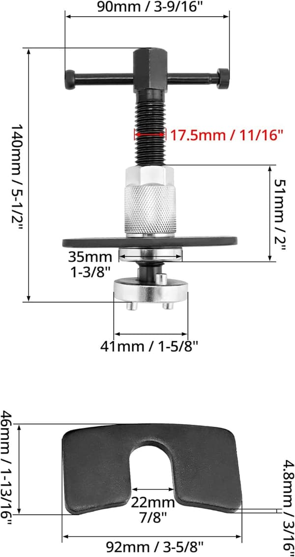 Bremsekaliber Stempel Trykværktøj, til Udskiftning af Bremseklodser, ZQKLA