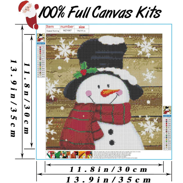 Joulun diamond painting , Snowman Diamond Art Kit aikuisille