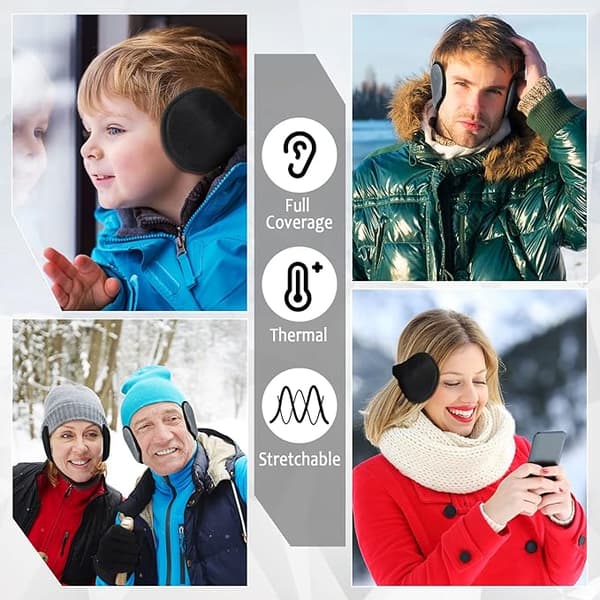 2-pack Vinter Fleece Öronmuffar Fleece Öronmuffar för Män Kvinnor Barn