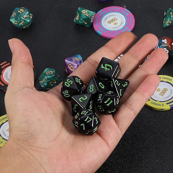 DND Nopan Sarja - D&D Monitahoiset Nopat (7 kpl) Dungeons and D:hen, ZQKLA