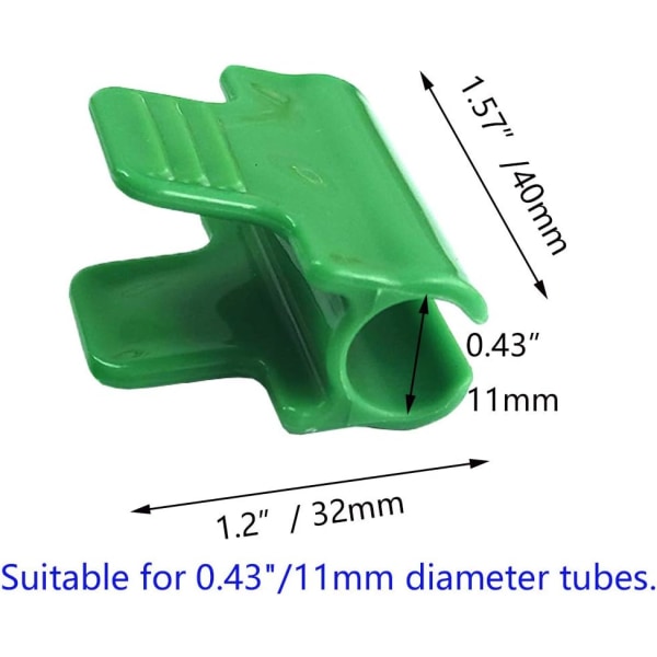 Set med 24 clips för växthusrör 11 till 12 mm i diameter, ZQKLA