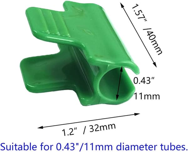 Sett med 24 klips for drivhusrør med diameter 11 til 12 mm, ZQKLA