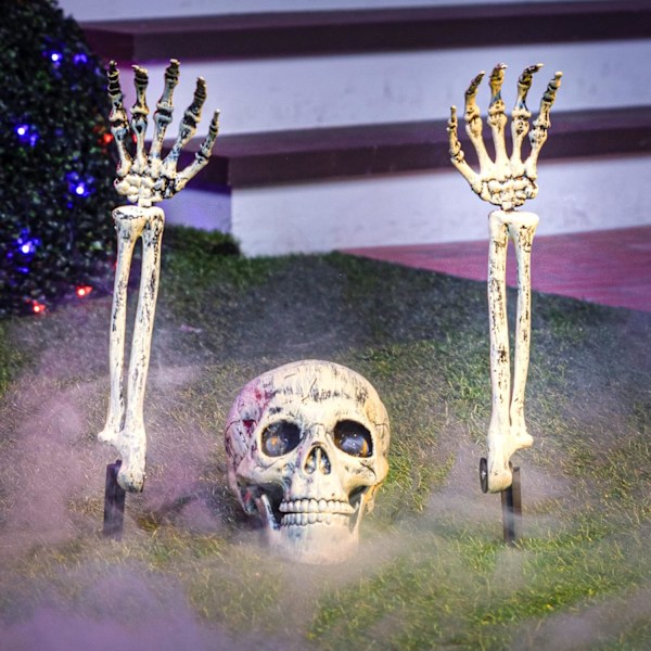 Halloween 3-delt sett Realistiske skallepinner, hageplenpinner