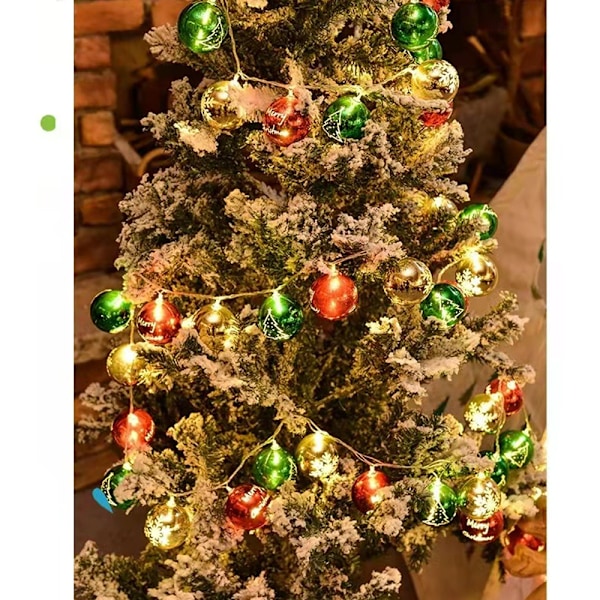 Julelyskæde 10 Led Julekugle Lys 1,5 m Batteri, ZQKLA
