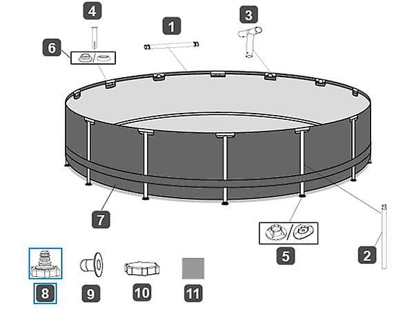 Bestway P6H1419 SVØMMEFORBINDELSE Swimming Pool Tilbehør Dele Reservedele 32 mm