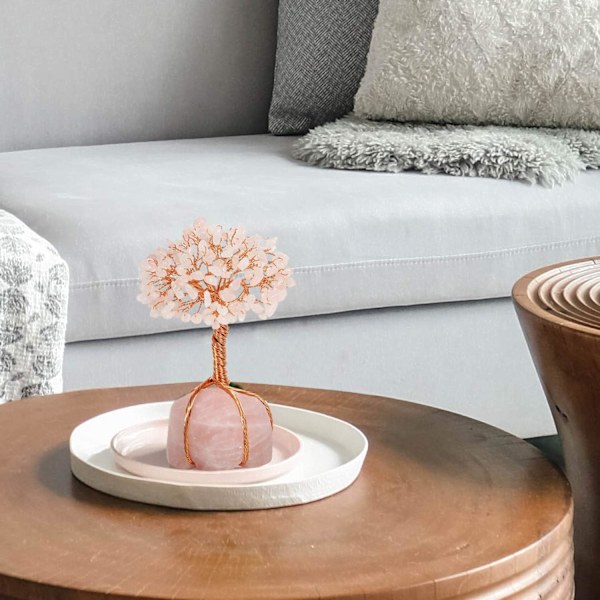 Krystal Træ Rosenkvarts Træ Krystal Penge Træ Feng Shui Held