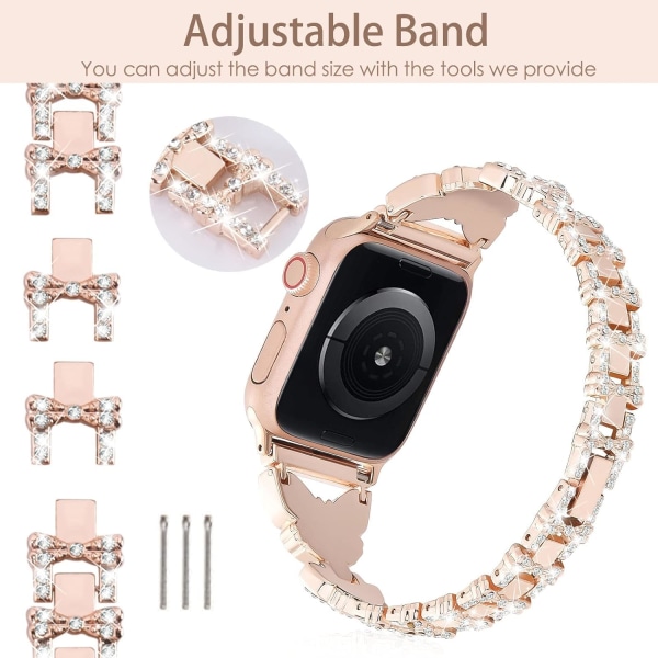 Bling-nauhat, jotka ovat yhteensopivat Apple Watch rannekkeen 45/44mm, Luxury, ZQKLA kanssa