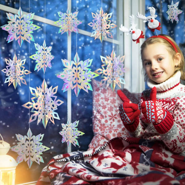 12 st Frozen Party Julsnöflingor Dekorationer 3d Hollo,ZQKLA