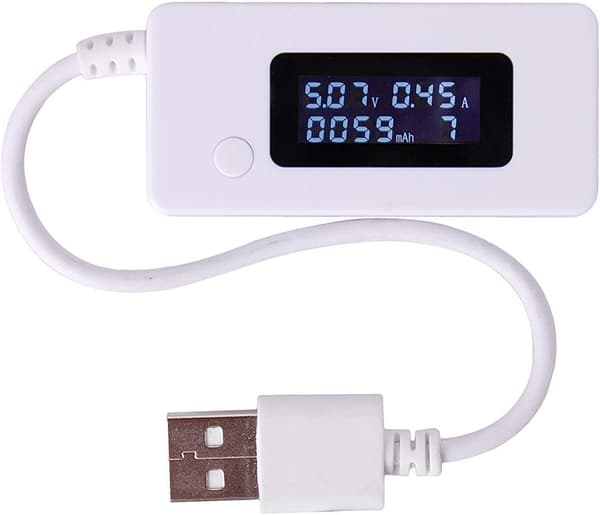 LCD Bakgrunnsbelysning LCD Digital Skjerm USB Amperemeter Voltmeter Char, ZQKLA