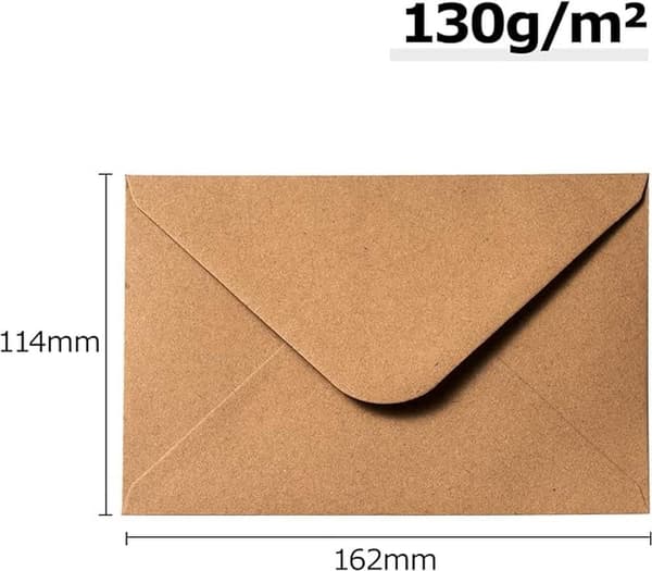 Konvolutter (100 stk.) gammelt kraftpapir/uden vindue - 162 x 114