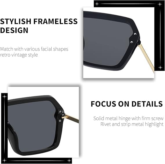 Vision Oversized Siamese Ettdelt Solbriller for Kvinner Menn Flat