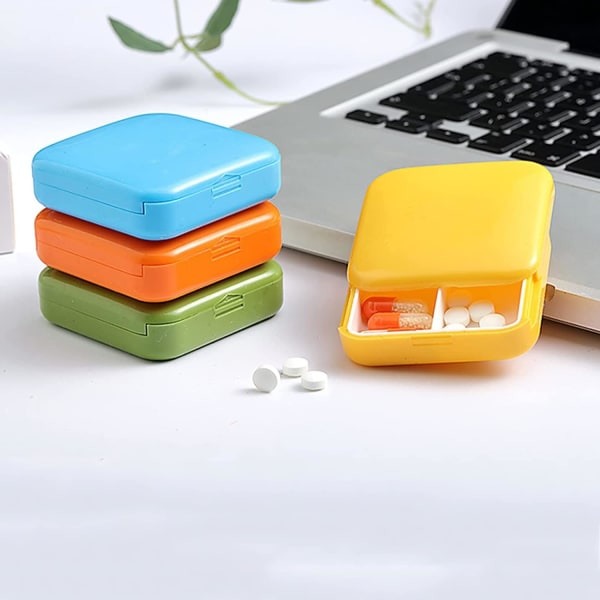 4 stycken Daily Pocket Pill Box, Portabel Pill Box för resor, ZQKLA