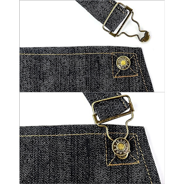 Tjockt Denim Arbetsförkläde med Fickor, Justerbart Förkläde f,ZQKLA