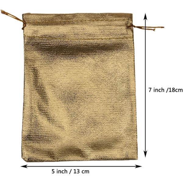 100 kpl 5\"x 7\" Kestäviä Kultaisia Organza-Pusseja, ZQKLA