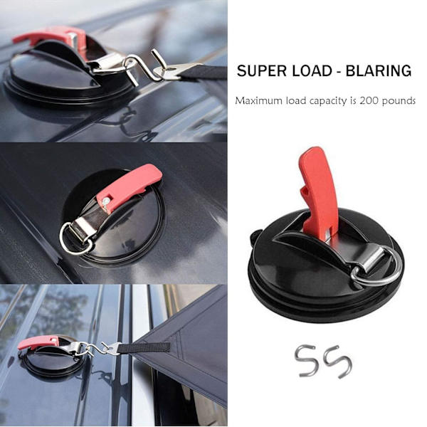 4 stycken sugkoppsfästen med spännbandskrokar, 8 S-formade, ZQKLA