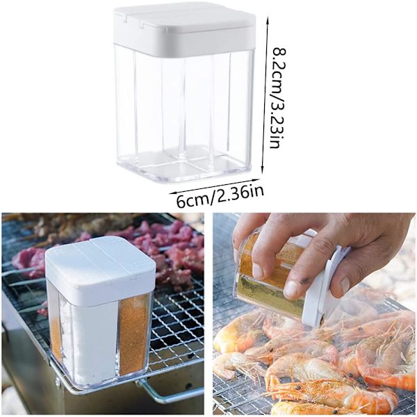 4 i 1 Krydderkrukke Krydderboks Transparent Krydderbokser Salt Shak, ZQKLA