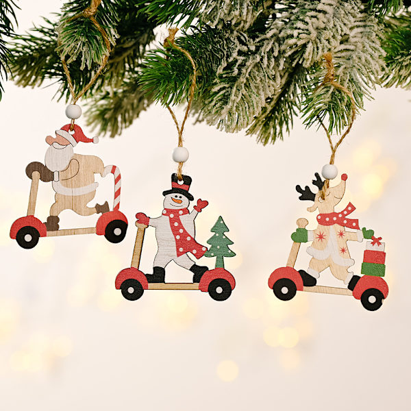 Julgranspynt Set om 18 Trä Tomte Hängande, ZQKLA
