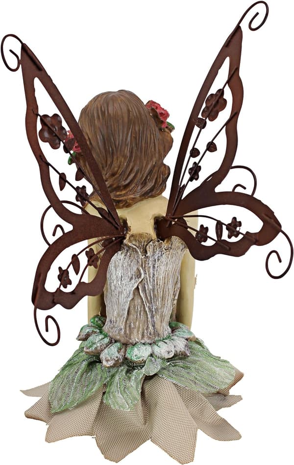 Fannie Havefeen Siddende Statue, 21 cm, Polyresin, Fuld Farve