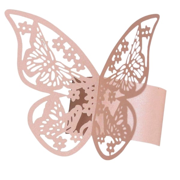 50 stk 3D Butterfly Papir Serviettringer til Bryllup Fest Bord Dekor