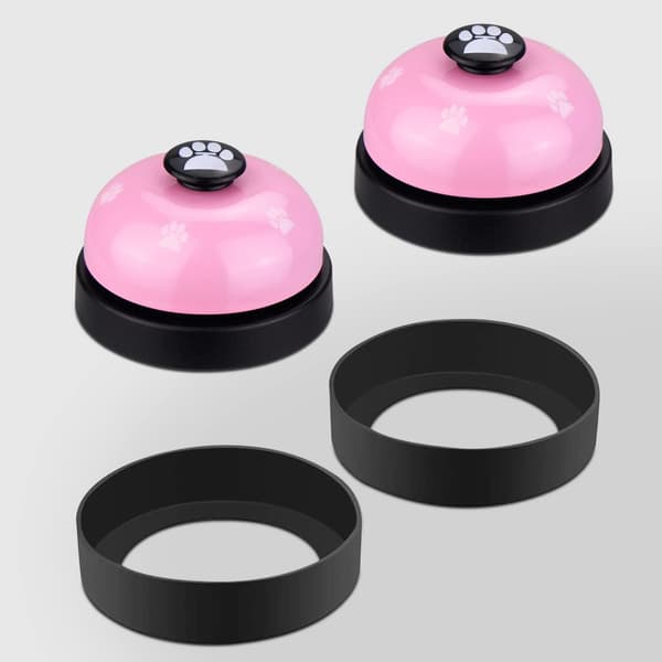 2-pack rosa hundträningklockor, set med 2 för valpar och hundar