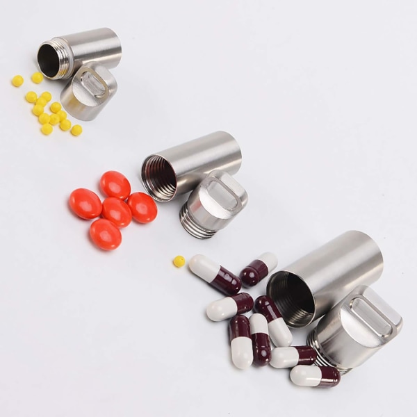 1-pack metall vattentät bärbar pillerlåda med nyckelring för ZQKLA