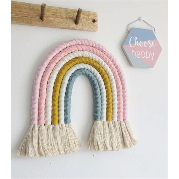 Regnbåge Macrame Väggbonad, Barnrumsdekor, Bohe, ZQKLA