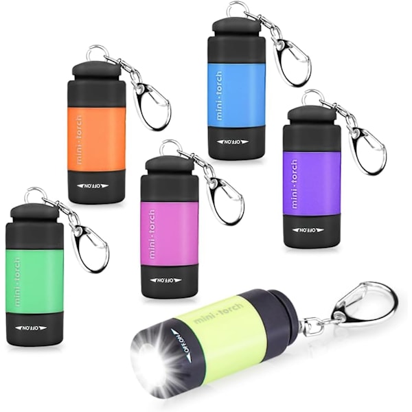 Mini Lommelygte, 6 Styk LED Lommelygte til Børn USB Genopladelig, ZQKLA