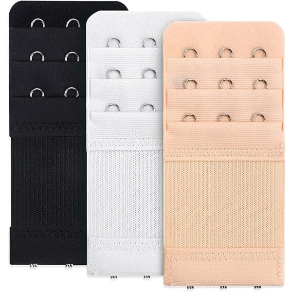 3-pack BH-förlängare för kvinnor, 3 krokar, 3 rader, dam BH-förlängare B