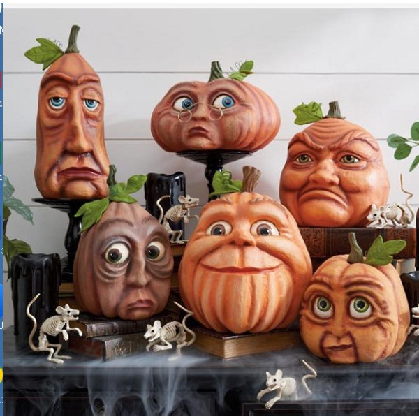 Halloween Pumpkin Decor, Freak Horror Pumpkin Head Family Ho,ZQKLA