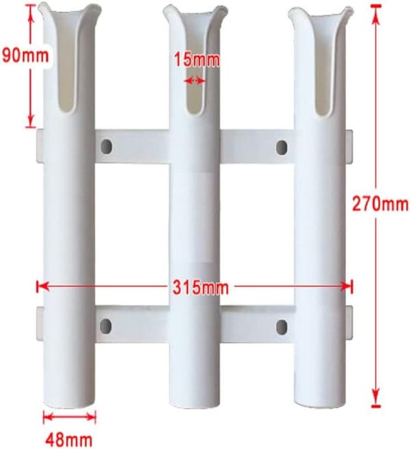 One Piece 3-polet Stang Holder, Sidemontering, Alle, ZQKLA