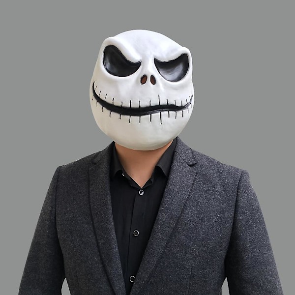 Jack Mask Nightmare Before Christmas Skelett Latex Mask Pumpa Kung Halloween Kostym Rekvisita För Vuxna