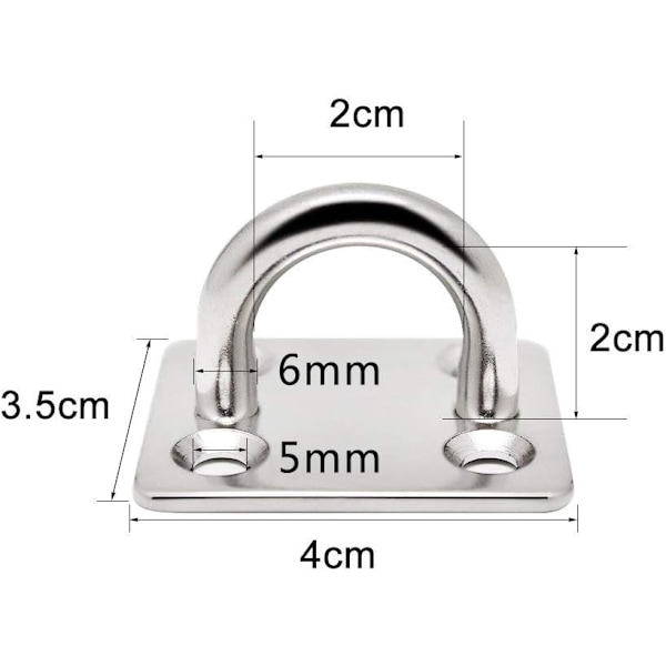 4 stk. Øyebolter 6mm Marine Øyebolt 304 Rustfritt Stål Dur,ZQKLA