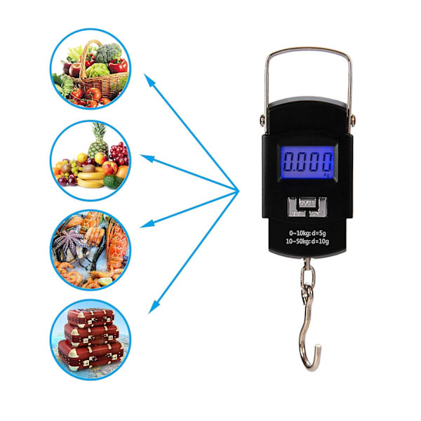 Matkalaukkuvaaka 50kg Kannettava Digitaalinen Kalastusvaaka f,ZQKLA