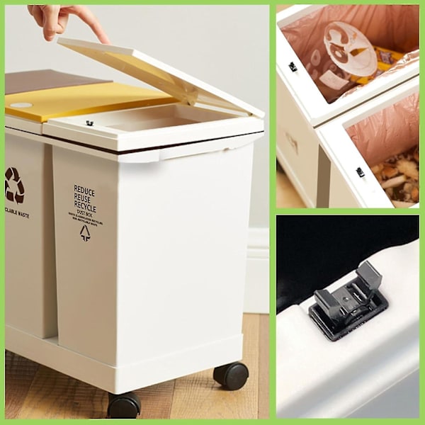 4 stk. holdbare spandlåse, der passer til Brabantia affaldsspande, vandtætte touch-top lågspandlåse, fleksible spandlåse, der passer til
