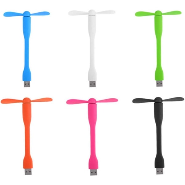 6-pakke mini USB-vifte, stillegående og fleksibel, minikjølevifte, Q,ZQKLA