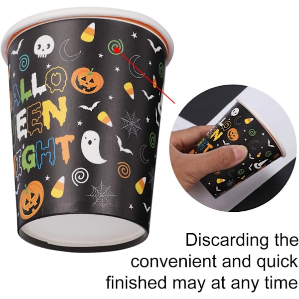 48 kpl Halloween-kertakuppeja, juhlatarvikkeita, kurpitsa, noita