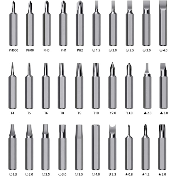 Precisionsskruvmejselsats, 32-i-1 Mini Torx Skruvmejselsats, ZQKLA