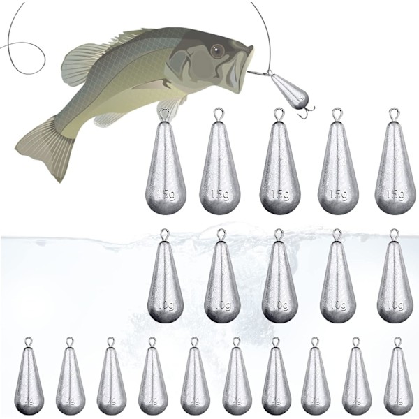 Fiskevekter Søkker Dråpeform Fiske Søkkevekter Fi,ZQKLA