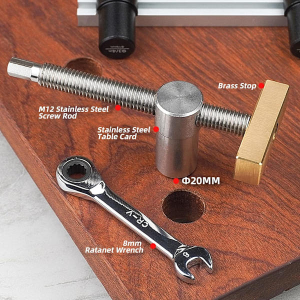 20 mm Hul C Klemme Bord Bænk Hurtigklemmer - Justerbare Messingarme, ZQKLA