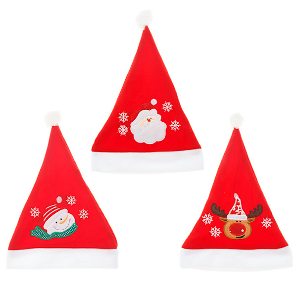 Julemandshue, 3 stk Julehatte i Plys, Voksen Traditionel, ZQKLA