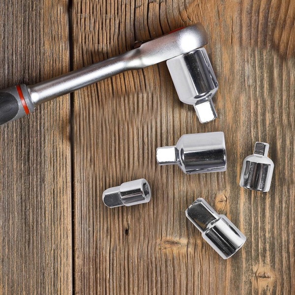 Sett med 4 reduksjonsadaptere for stikkontakter og bits 1/2\" 3/8\" 1/4\"