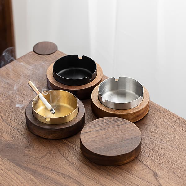 Utomhusdesign, Askkopp med stängt lock, luktskydd, portabel, ZQKLA