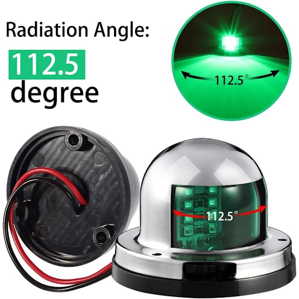 2 stk. 12V Marine Båd Yacht Lys LED Bug Navigation Lys, ZQKLA