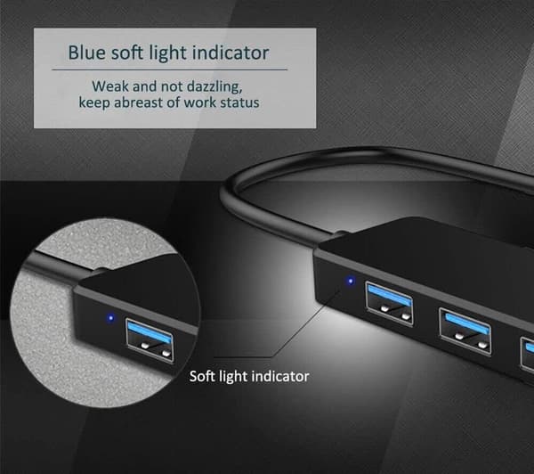 USB 3.0 Hub, VIENON 4 porte til bærbare computere, flashdrev osv.，2099 JAZY
