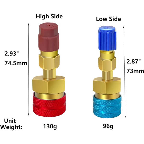 R1234YF Snabbkoppling, R1234yf till R134a Adapter, 1234yf till 134a Ad