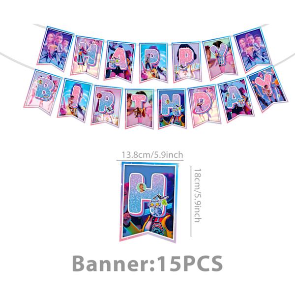 Kpop Devil Hunter-tema bursdagsfestutstyr bursdagsbanner