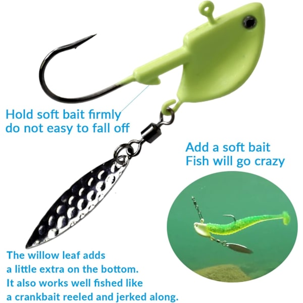 Fiske Jigheads, Jighead for Myk Sluk Jighead med Diskant, ZQKLA