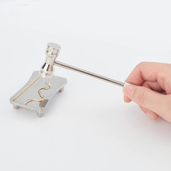Mini Steel Smycken Hammer Double Head Hammer med Steel Plat, ZQKLA