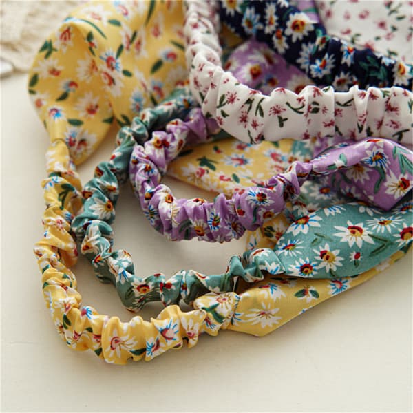 6 Stykker Blomstrete Elastiske Hårbandanas Skjerf Hodebånd Chiffon, ZQKLA